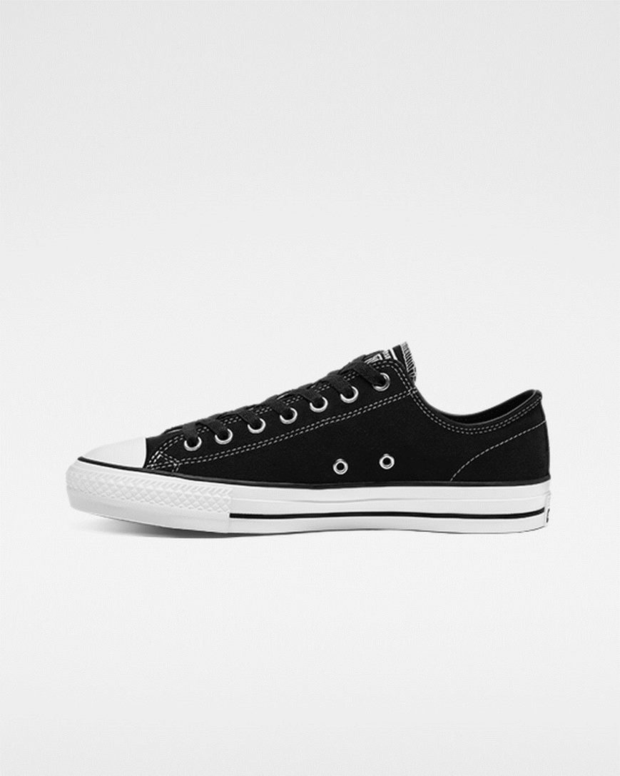 Zapatillas Skate Converse CONS Chuck Taylor All Star Pro Suede Mujer Negras Blancas | PE 0425L7